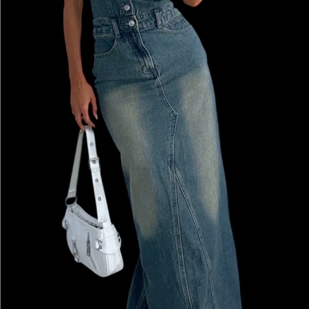 White Fox Boutique Denim Maxi Dress - Picture 5 of 16